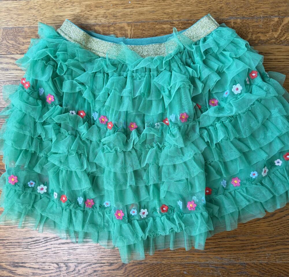 Mini Boden Girls' Floral Tulle Holiday Skirt Size 9-10